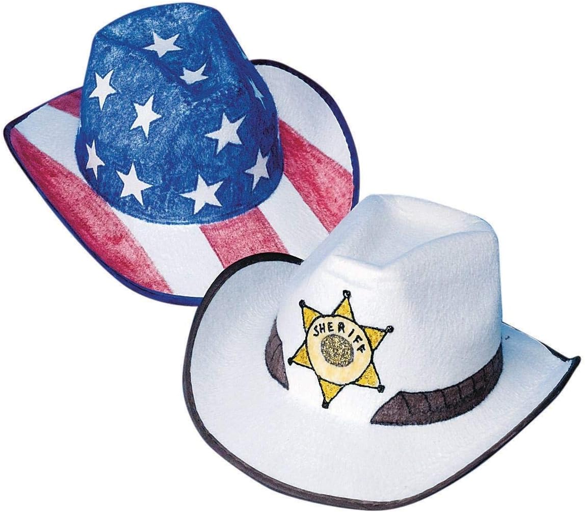 S&S Worldwide Cowboy Hats (Pack of 48) - Fun Decorate & Play Hats, 11.5"x12.25", Perfect for Western Theme8 White