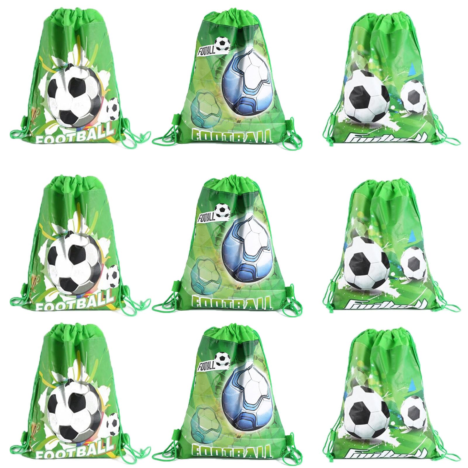 Borse Festa Calcio Con Coulisse - Confezione Da 9, Verde - Foto 6