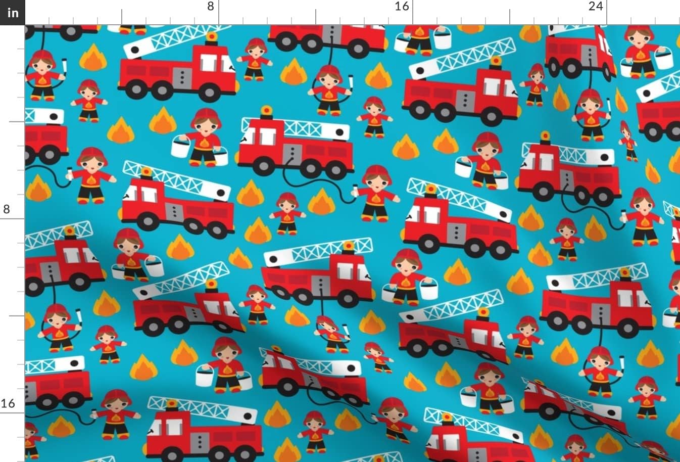 Spoonflower Fabric - Fire Rescue Fighters Truck Hero Boys Car Nursery Boy Fighter Printed on Upholstery Velvet Fabric Fat Quarter - Upholstery Home Decor Bottomweight Apparel