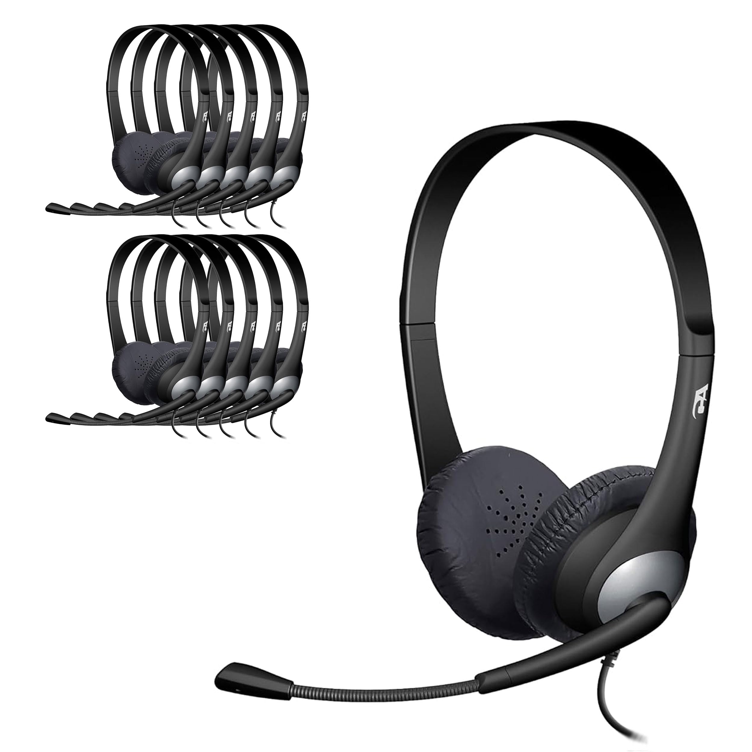 cyber acoustics stereo headset 3.5mm adapter 4 pack