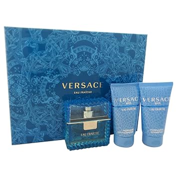 Versace Eau Fraiche Mens 3pc Gift Set 1.7oz EDT Spray, Shower Gel & After Shave