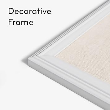 U Brands Farmhouse Linen Bulletin Board, 30 x 20, White Wood Frame, Wall Mounted Pin Board for Home Office, Classroom & Kitchen, Includes Push Pins