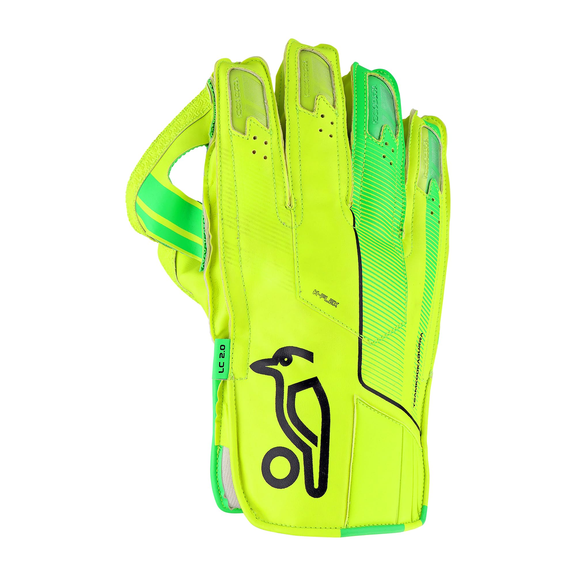 Kookaburra Hat LC 2.0 Wicket Keeping Handschuhe, Größe Erwachsene, Grün/Gelb