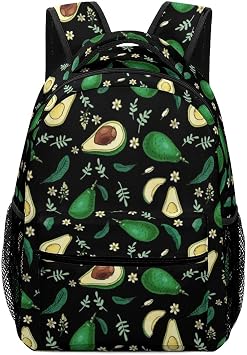 Avocado Backpack Print Work Leisure Travel Schoolbag Adjustable Practical Gift Unisex Laptop Backpack