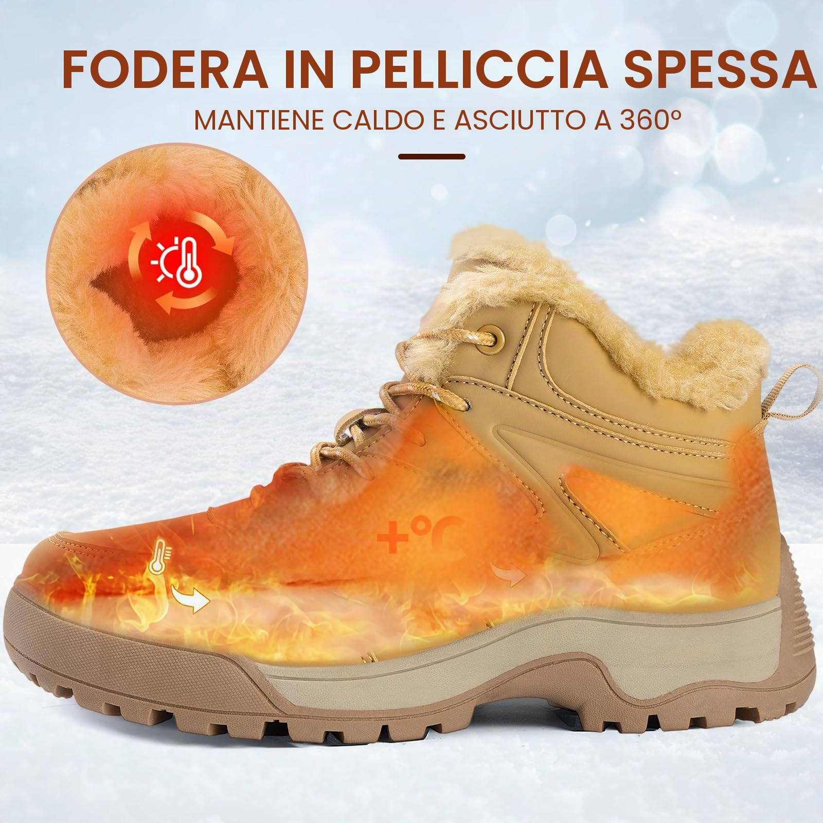 Stivali da neve invernali da donna caldi stivaletti da esterno leggeri a metà polpaccio alla moda in pelliccia sintetica