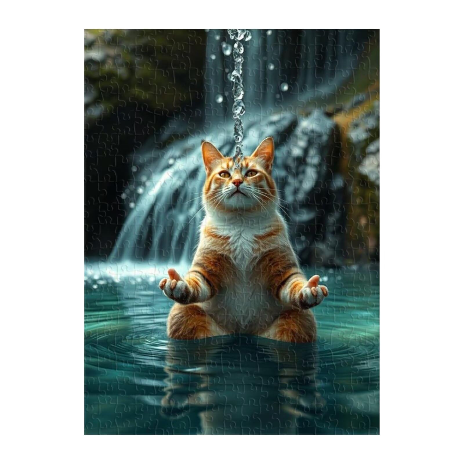 Puzzle 1500 Pezzi, Gatto Animale Cascata Puzzles, Gioco Educativo Sviluppare Osservazione e Logica, Puzzle 1500 Pezzi per Adulti