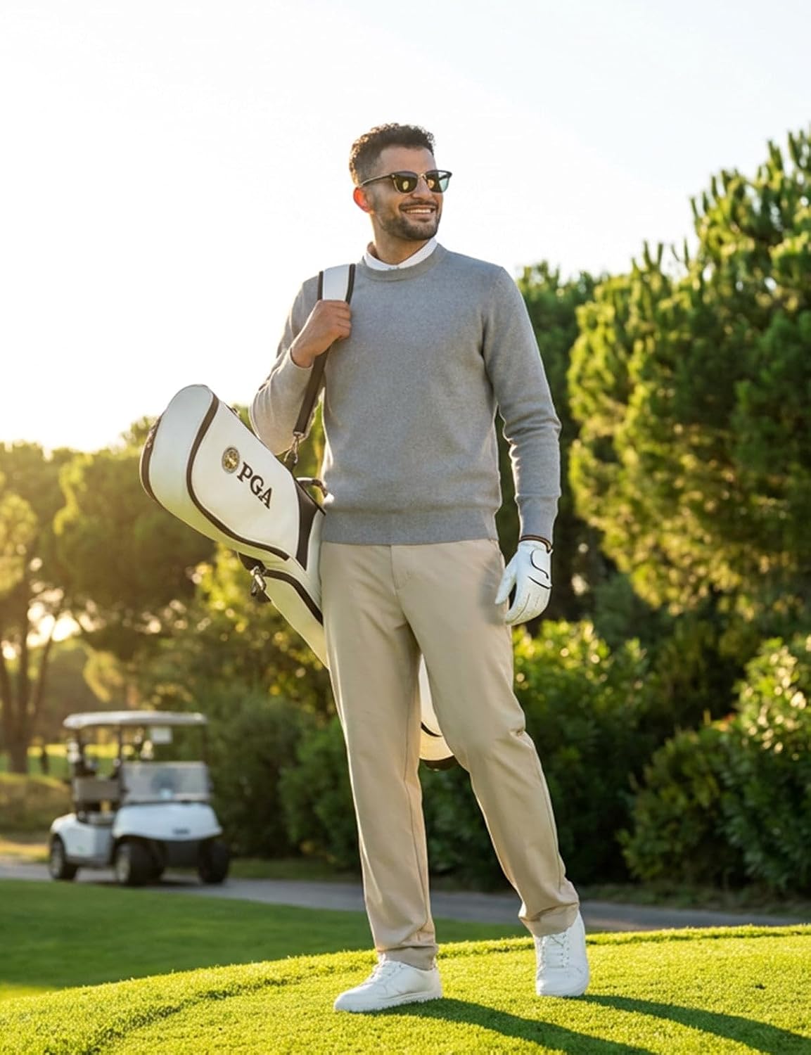 baleaf Men's Golf Pants 29" with Pockets Lightweight Khaki 2XL/38 | Wrinkle-resistant, Moisture-wicking, 6 functional Pockets, Stretch Waistband. Metal Rivet Accents, Work, Casual, Travel