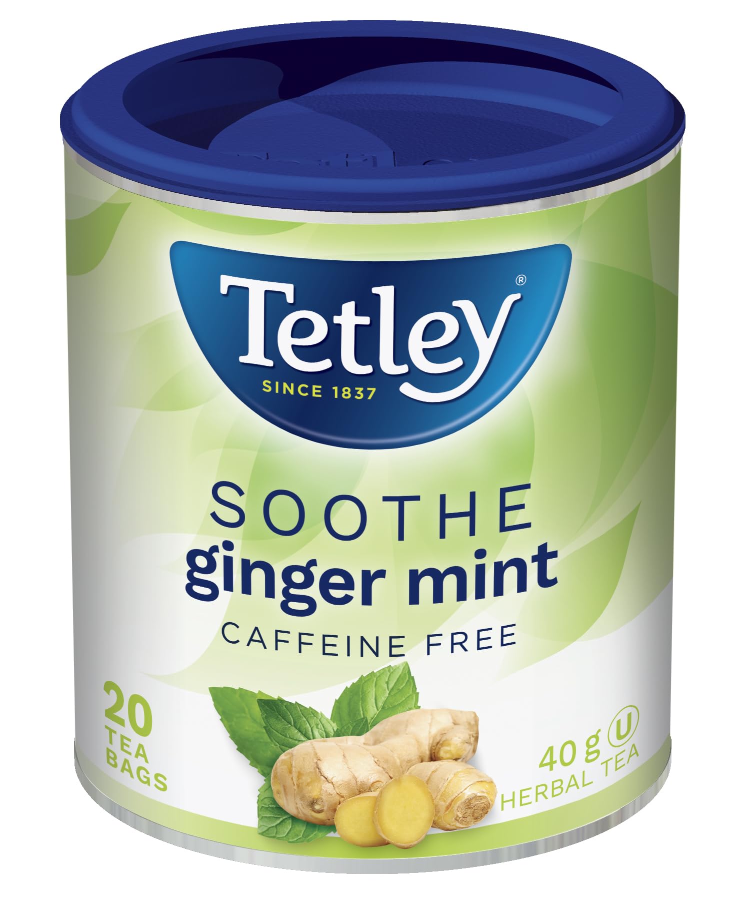 mint tea　1225 Tetley Pure Peppermint Caffeine-Free Herbal Tea 40 Bags