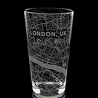 Vista 109 de ALBUQUERQUE NEW MEXICO Engraved City Street Map Beer Pint Glass Perfect Drinking Gift Idea & Unique Decor!