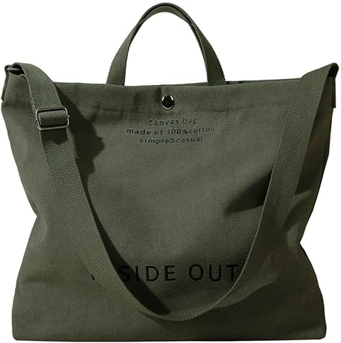 Vista 10 de Bolso de mano de lona grande para mujer, bolso de trabajo casual para hombro, bolso cruzado con asa superior, bolsos cruzados