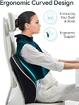 Coussin de Support Lombaire Ergonomique, Coussin de Soutien Dossier en Mousse à Mémoire TRAVEL EASE pour Chaises de Bureau avec Housse Douce pour Confort Noir