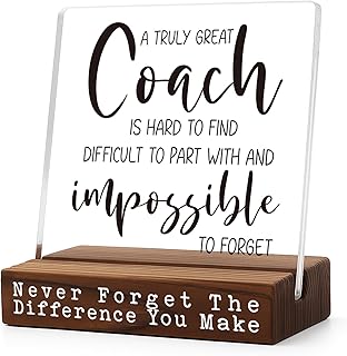 Coach Appreciation Acrylic Desk Sign, Thank You Gift for Sports Coach Mentor, End of Season Retirement Office Decor, Inspirational Plaque for Team Leader, Farewell Keepsake from Players TZ305