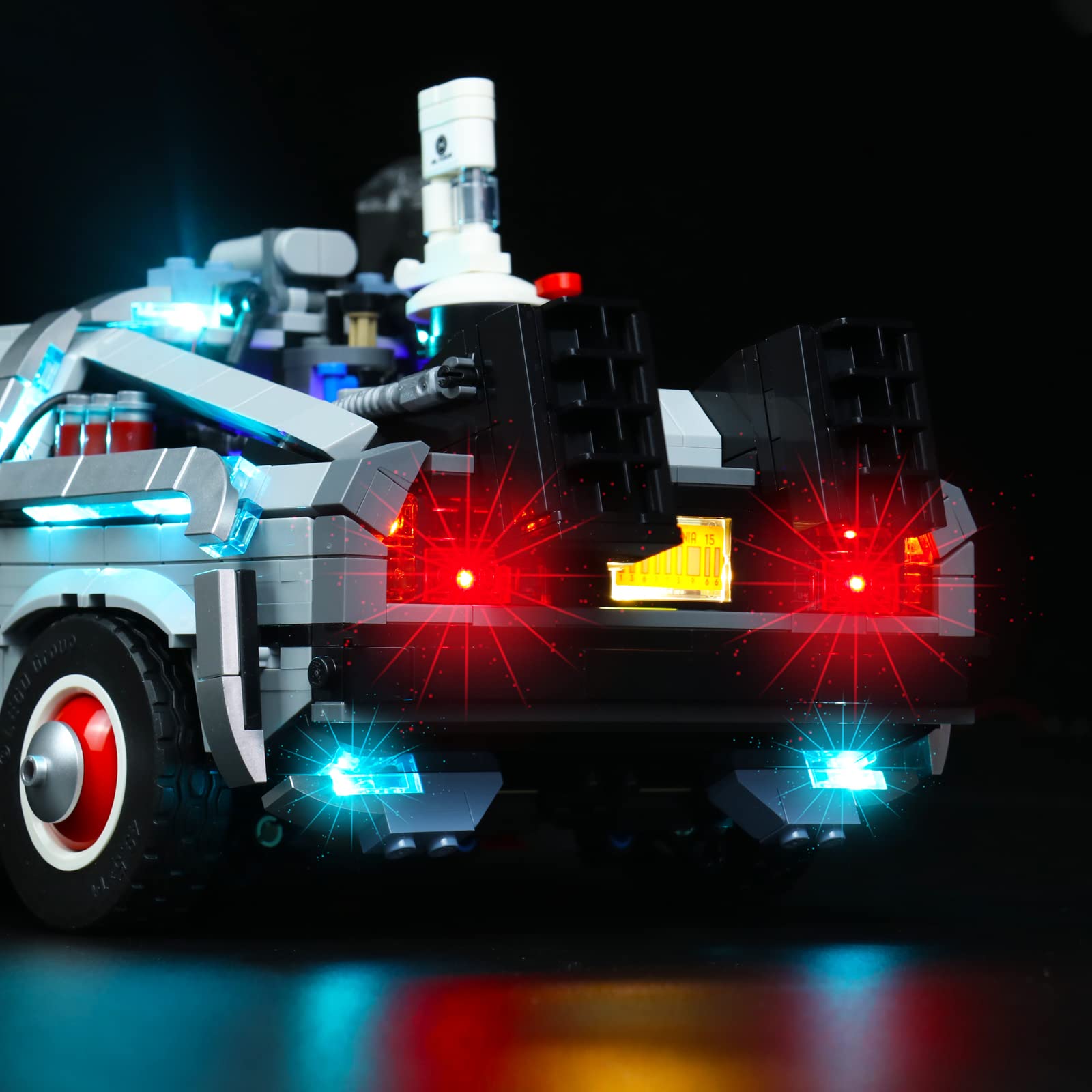 Oświetlenie LED do Lego 10300 Back to the Future Time Machine Collectible Kit (nie jest to model), Brickbling DIY Lighting Kit z pilotem zdalnego sterowania do Back to the Future