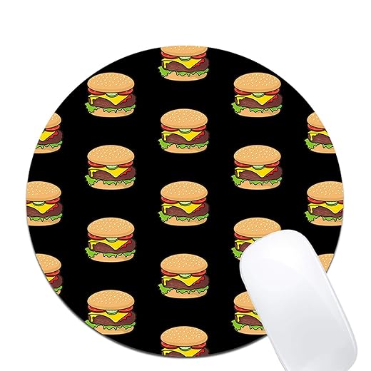 Cheeseburger Mouse Pad Round Non-Slip Rubber Office Gaming Accessories Desk Decoration Mouse Pads for Computer and Laptop