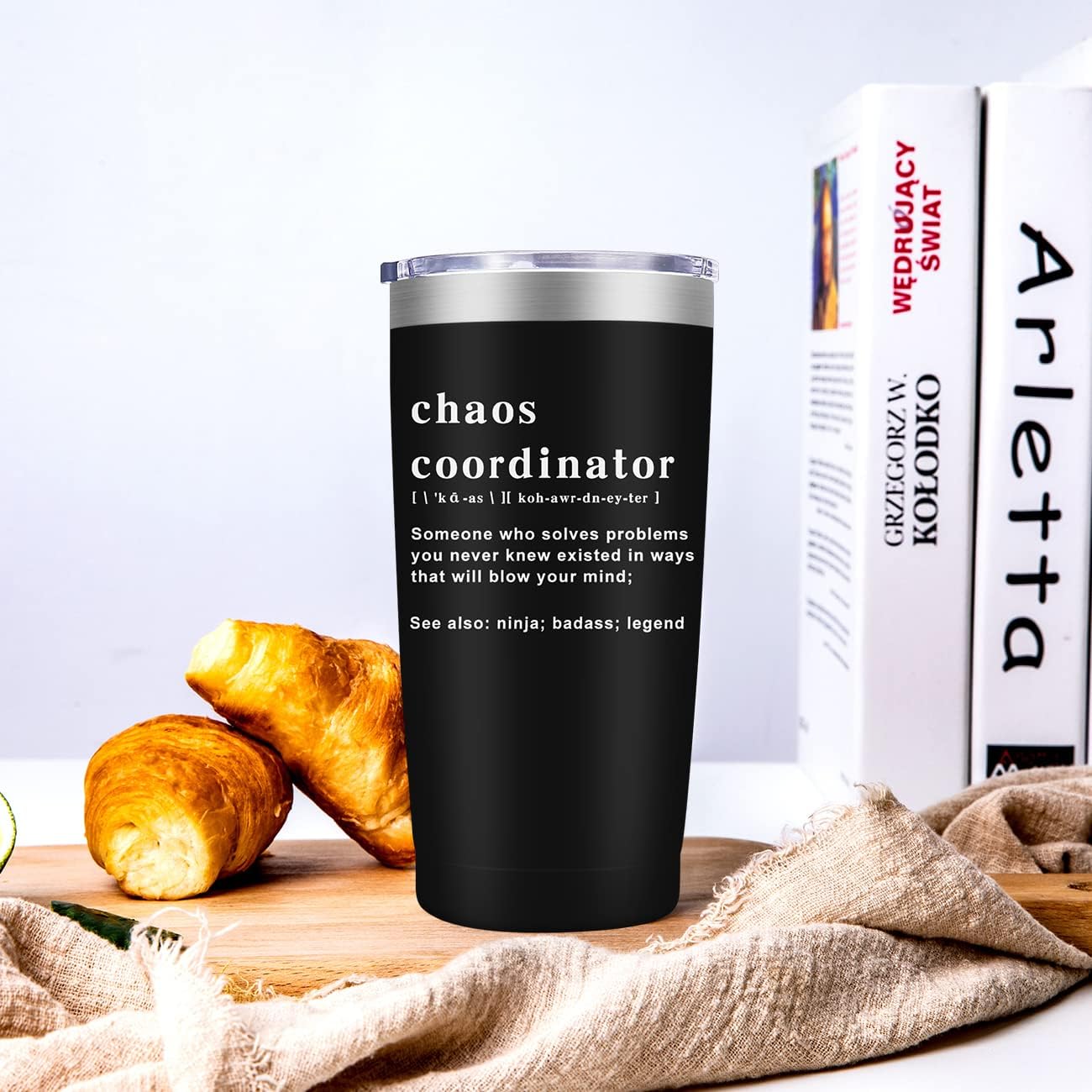 Chaos Coordinator Tumbler Cup,Christmas Gifts for Women,Unique Idea for Employee,Nurse,Boss Lady,Teacher,Office,Gifts for Women,Mom,Coworker,Birthday Gift,Thank You,20 oz Black Mug - Image 4