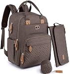 Diaper Bag Backpack with Portable Changing Pad, Pacifier Case and Stroller Straps