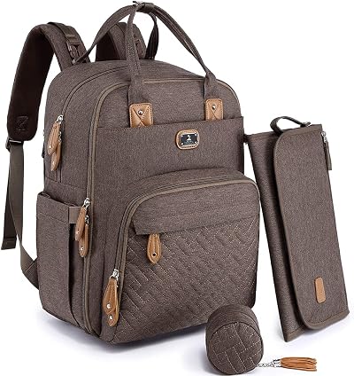 Dikaslon Diaper Bag Backpack with Portable Changing Pad, Baby Essentials