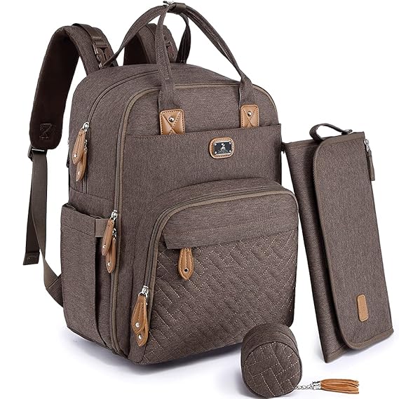 Diaper Bag Backpack with Portable Changing Pad, Pacifier Case and Stroller Straps