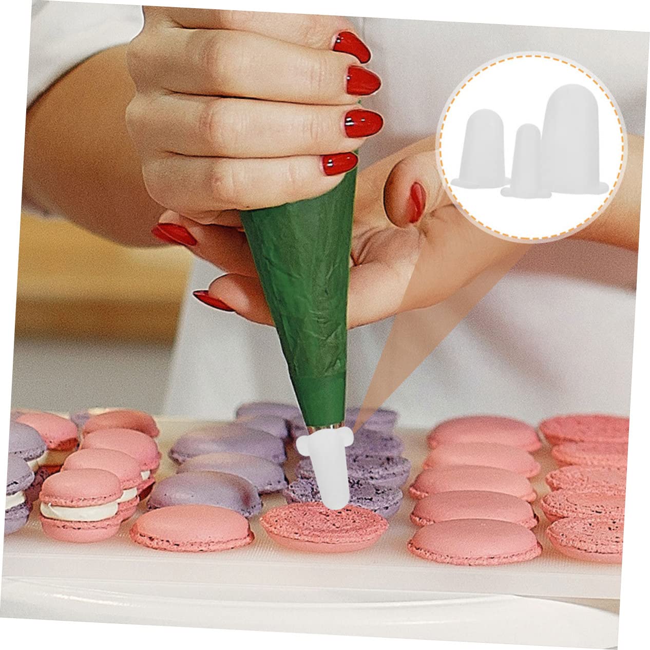 Alipis 5 Sätze Schutzkappe Für Spritztüllen Rohrleitungsdüse Mit Und Kuchendekoration Zubehör Tortendekoration Zubehör Schutzabdeckungen Piping Tip Kleine Ärmel Kieselgel Weiß 6 Stück * 5