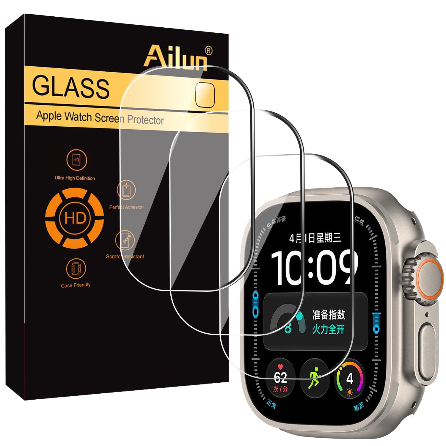 3 Pack Screen Protector for Apple Watch Ultra 4/3/2/Ultra [Clear]