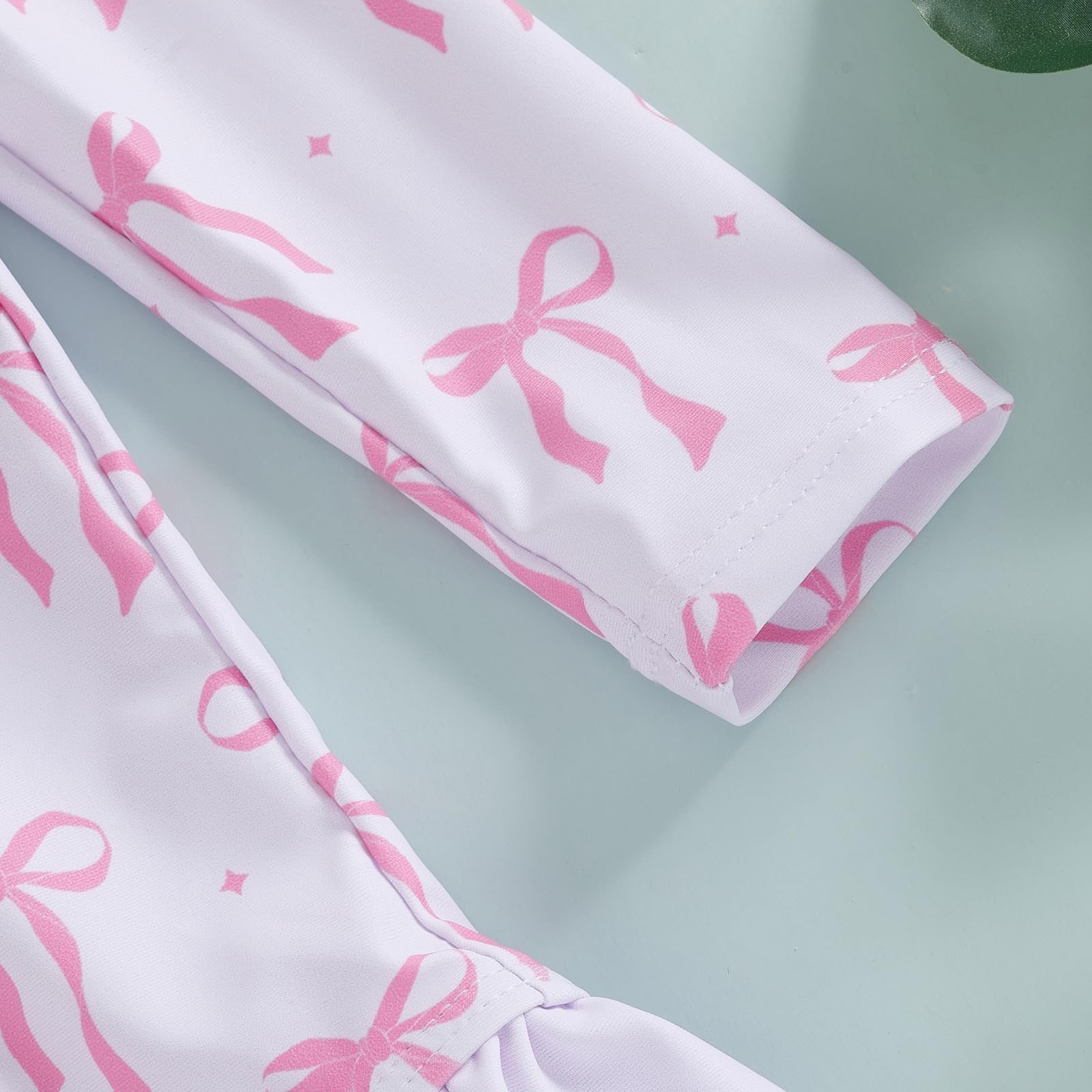 JENJON Traje de Baño a Rayas para Bebé Niña con Volantes Mangas Lindo Floral Traje de Baño de Una Pieza con Cremallera Protección UV y Gorro de Playa Verano - 3