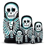 Tphon Nesting Dolls Wooden Russian Skull Matryoshka Dolls Gift for Halloween Toddler Kids Boys Girls Toys for Children Christmas Birthday