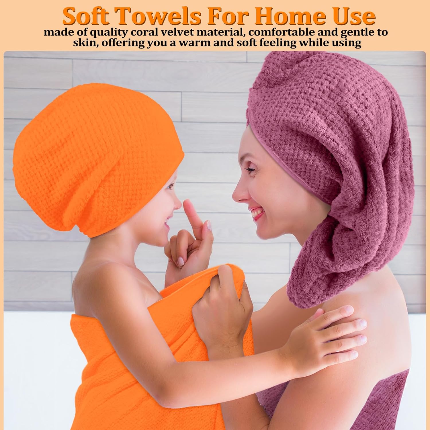 Preboun 12 Pcs Bath Towels and Washcloths 4 Sets Microfiber Bathroom Beach Pool Towel Set Quick Dry Coral Velvet Highly Absorbent for Fitness Sports Shower Travel Spa Hotel(Warm Color) - Image 5