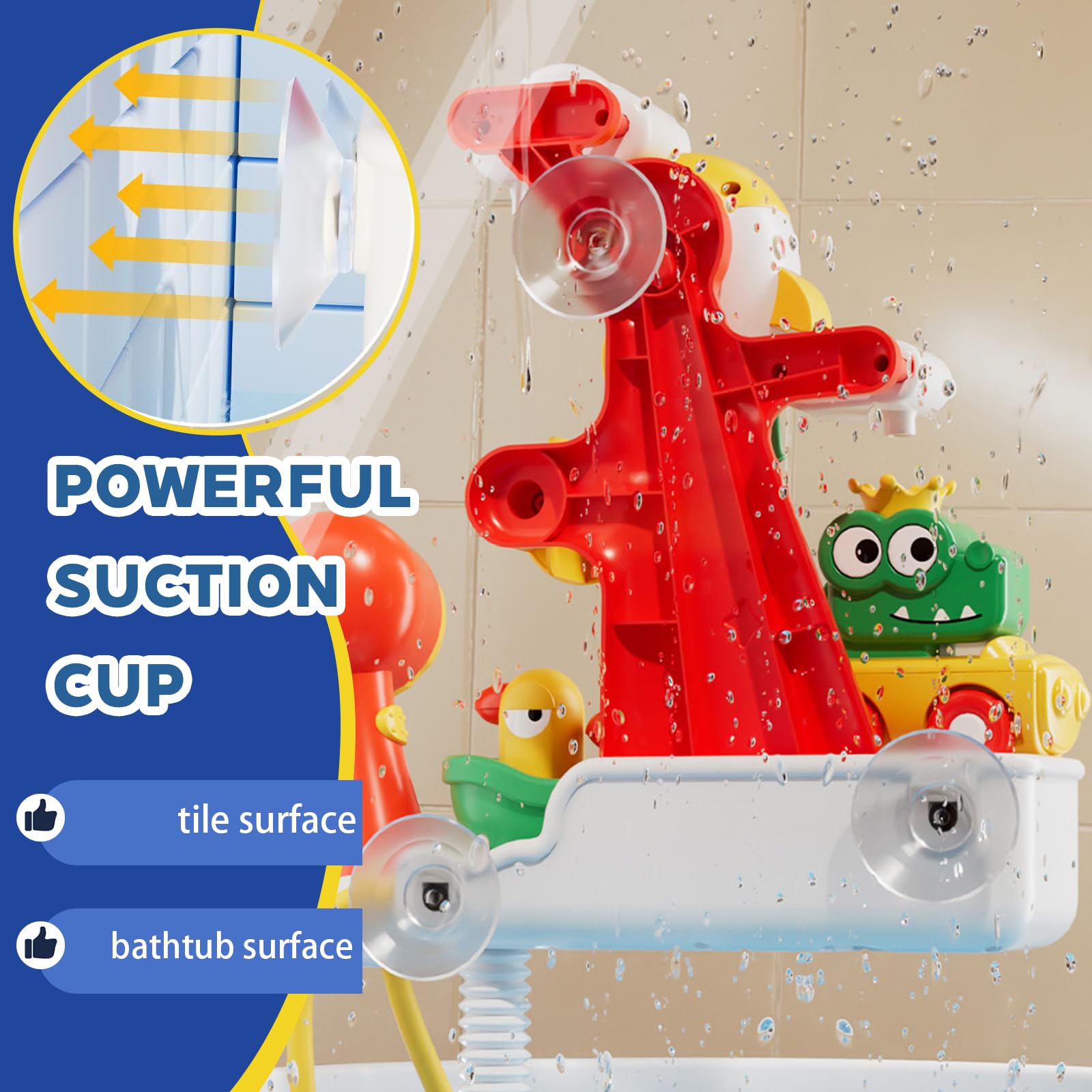 LUKIUP Giochi Bagnetto, Giochi da Bagno, Giochi Vasca da Bagno, Ventose, Razzo Giochi per Bagnetto, Giochi per Vasca da Bagno Interattivi - 5