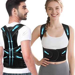 Upgraded Posture Corrector Back Brace for Men and Women,Adjustable Full Back Support for Posture Improving and Pain Relief, Back Brace, Shoulder Straightener, Scoliosis, Hunchback, Spine Corrector (S. 24-30.3 in)