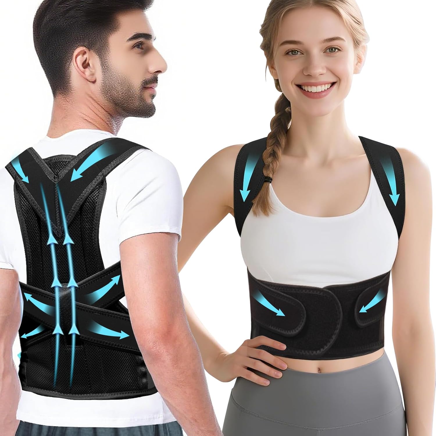 Upgraded Posture Corrector Back Brace for Men and Women,Adjustable Full Back Support for Posture Upgraded Posture Corrector Back Brace for Men and Women,Adjustable Full Back Support for Posture
