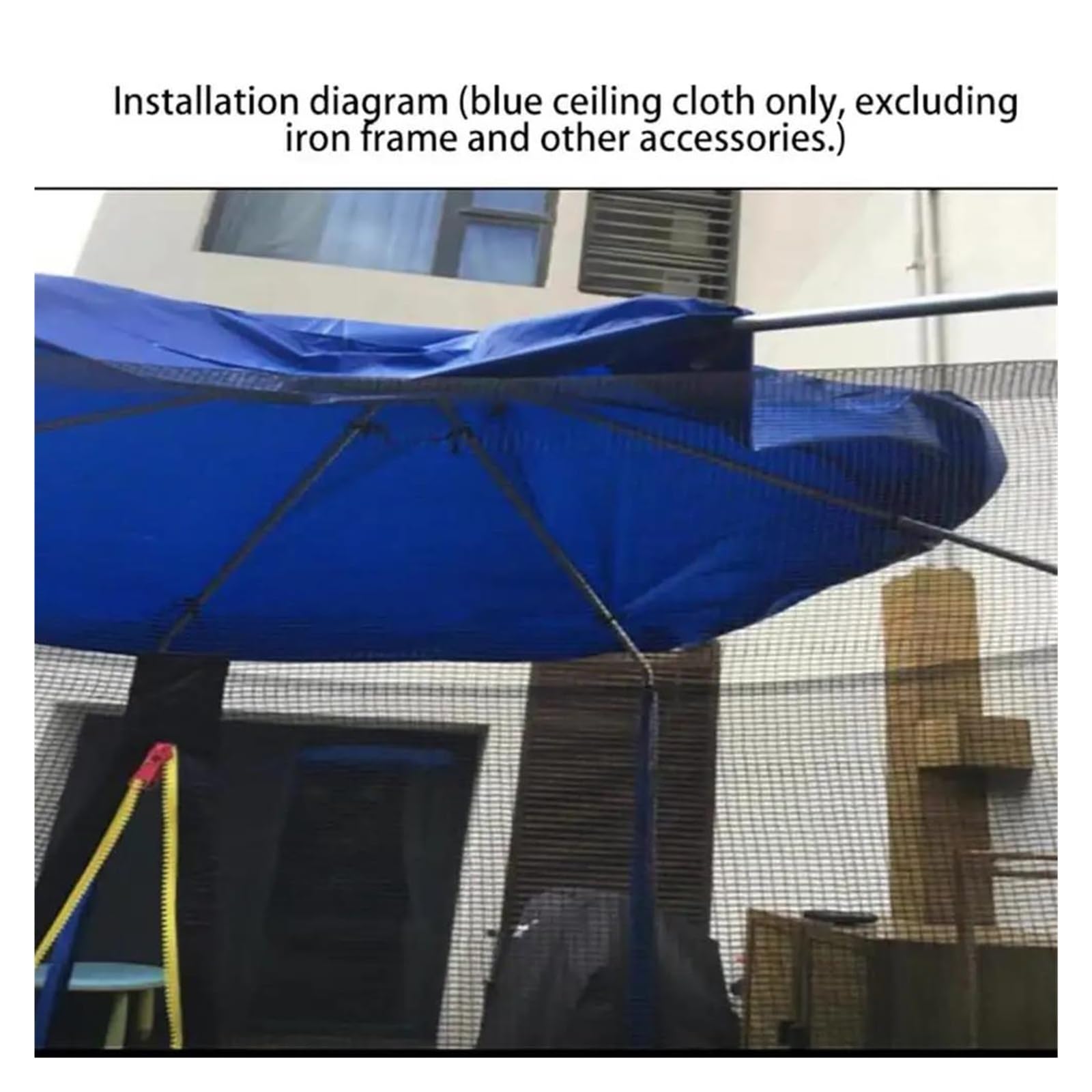 Colchoneta Recambio Exterior Trampolín Cubierta De Protección Solar para Trampolín, Cubierta De Sombrilla Anti-UV A Prueba De Polvo, Cubierta De Protección Azul