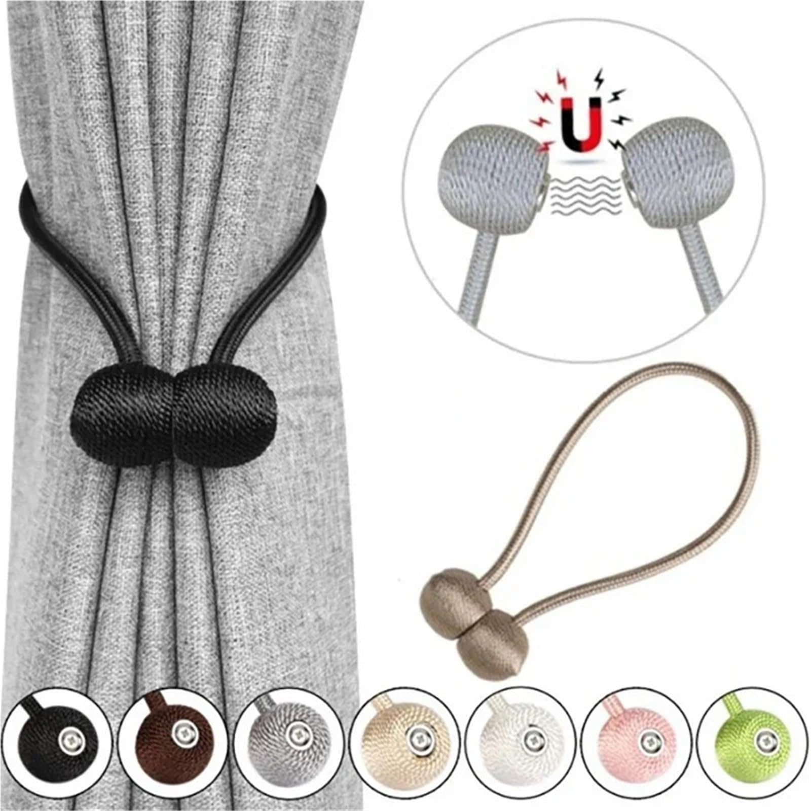 LYVQZPWLRLes rideaux magnétiques, Embrasses de rideaux magnétiques, clips de rideaux, sans perforation, accessoires de rideaux modernes, boule magnétique en perles, accessoires de décoration for la ma