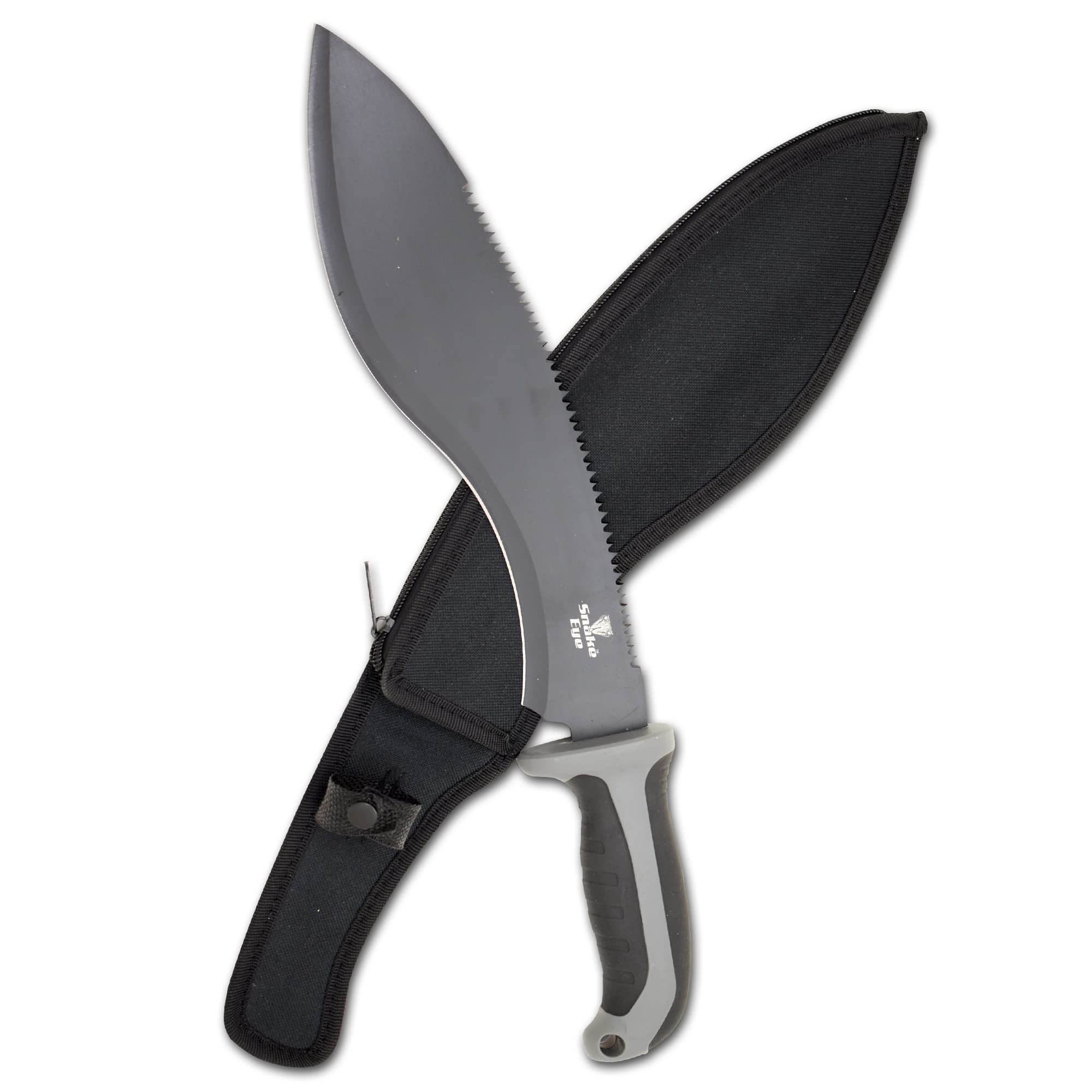 Snake Eye Machete with Heavy Duty Construction-Ergonomic Non-Slip Handle and Belt Sheath for Gardening, Land-Management, Bushcraft, Hunting and Outdoor