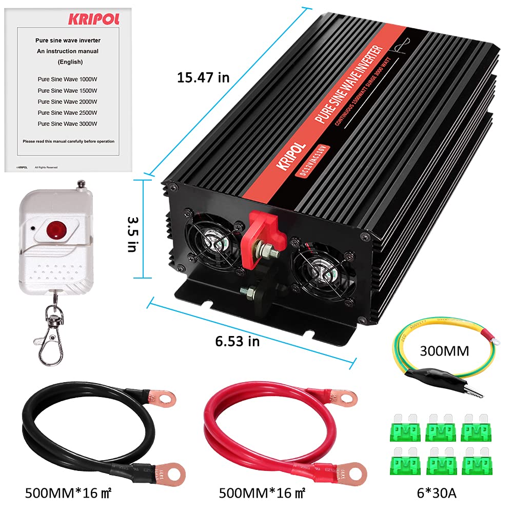 Amazon.co.jp: 1500ワット 正弦波インバーター 12V DCから110V/120V AC