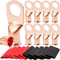 Vista 14 de TKDMR 6 terminales de batería de 4 AWG-3/8, terminales de alambre resistentes, terminales de anillo, extremos de cable de batería, terminales