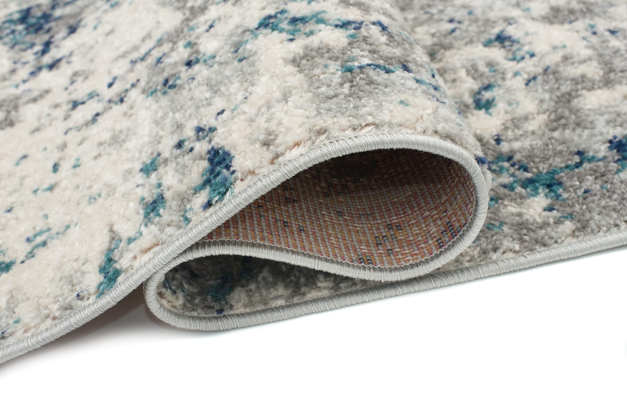 TAPISO Denver Tapis de Salon Chambre Salle à Manger Adulte Bureau Design Moderne Bleu Marine Gris Moucheté Motif Abstrait Doux Poil Court Frise Confortable 240 x 330 cm