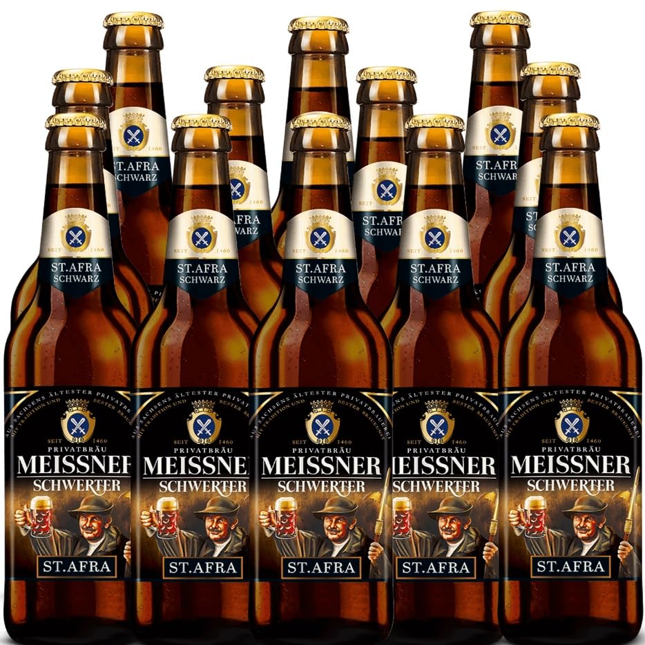 M. Schwerter ST. Afra Schwarzbier 12 Fl. á 0,5 Liter Alk. 4,9% vol. Ein sanft prickelndes Schwarzbier, das an Espresso erinnert und von Röst- und Süßholznoten abgerundet wird.