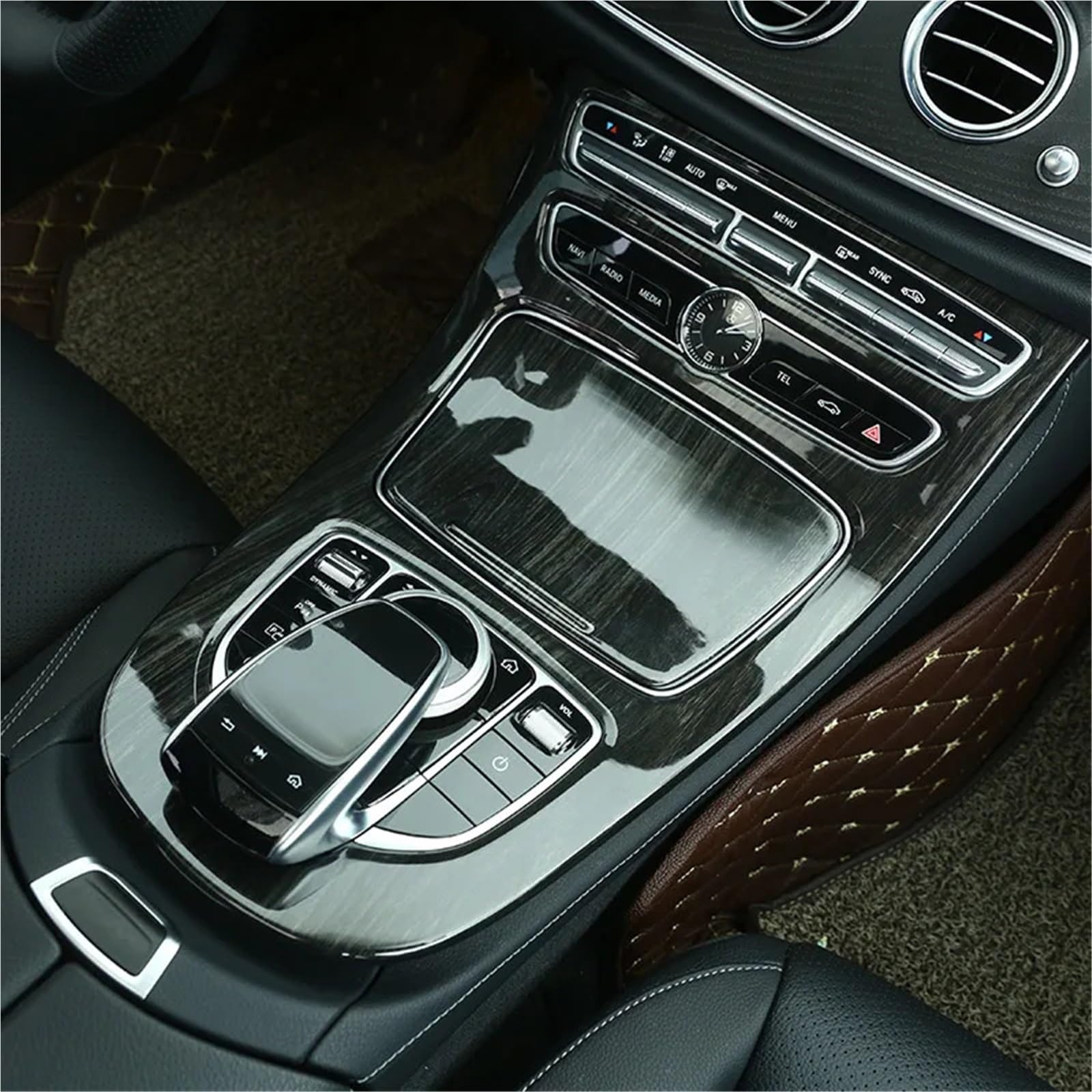 Konsola Środkowa Pasuje do Mercedesa, pasuje do Benz klasy E W213 S213 A238 C238 2016-2021 ABS, dekoracyjna osłona konsoli środkowej samochodu(Black wood 16-18)