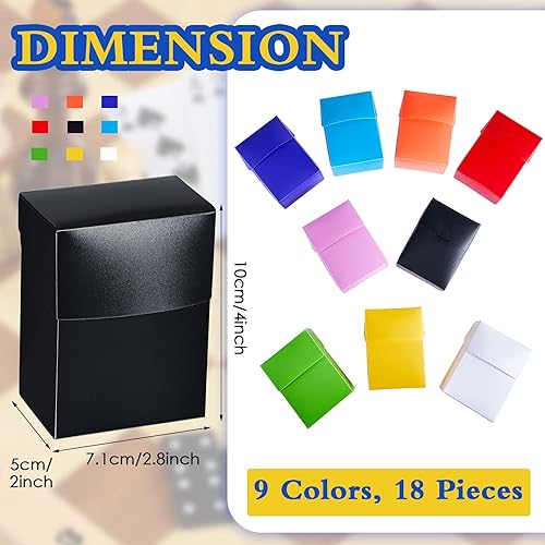 Miniatura 2 de 18 paquetes de tarjetas de baraja caja de almacenamiento de tarjetas de intercambio, funda de transporte de tarjetas para suministros de juegos de