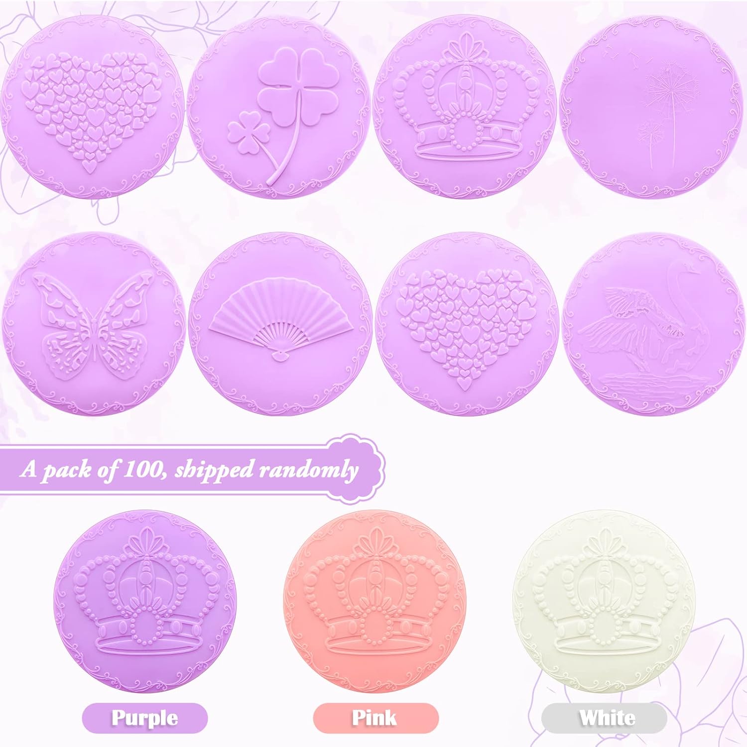 Bucherry 100 Pcs 2.76 Inch 24 Styles Random Pocket Mini Mirror Bulk Portable Round Glass Makeup Purse Small Compact Personal Pocket Mirrors for Women Travel Daily Use Mother‘s Day Gift