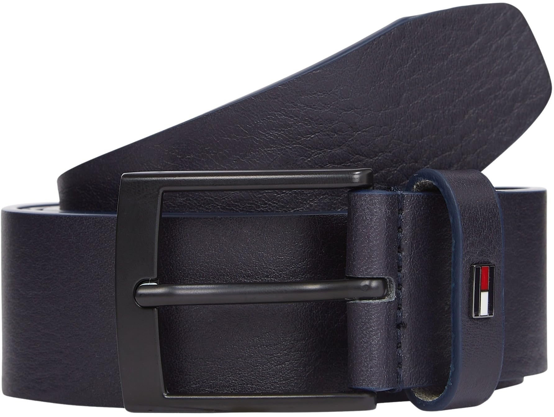 Tommy Hilfiger Men’s 3.5 cm Adan Leather Belt, Blue (Space Blue), 35.4 inches