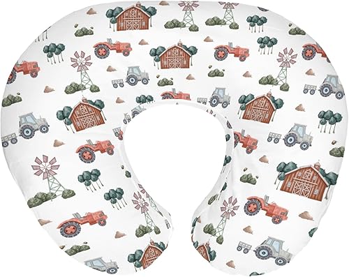 Boho Farm Life - Fundas de almohada de lactancia para niños y niñas, tractor, granero, prado, funda de almohada de lactancia para almohadas de