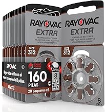 160 Rayovac Extra 312 20 x 8 Hearing Aid Batteries