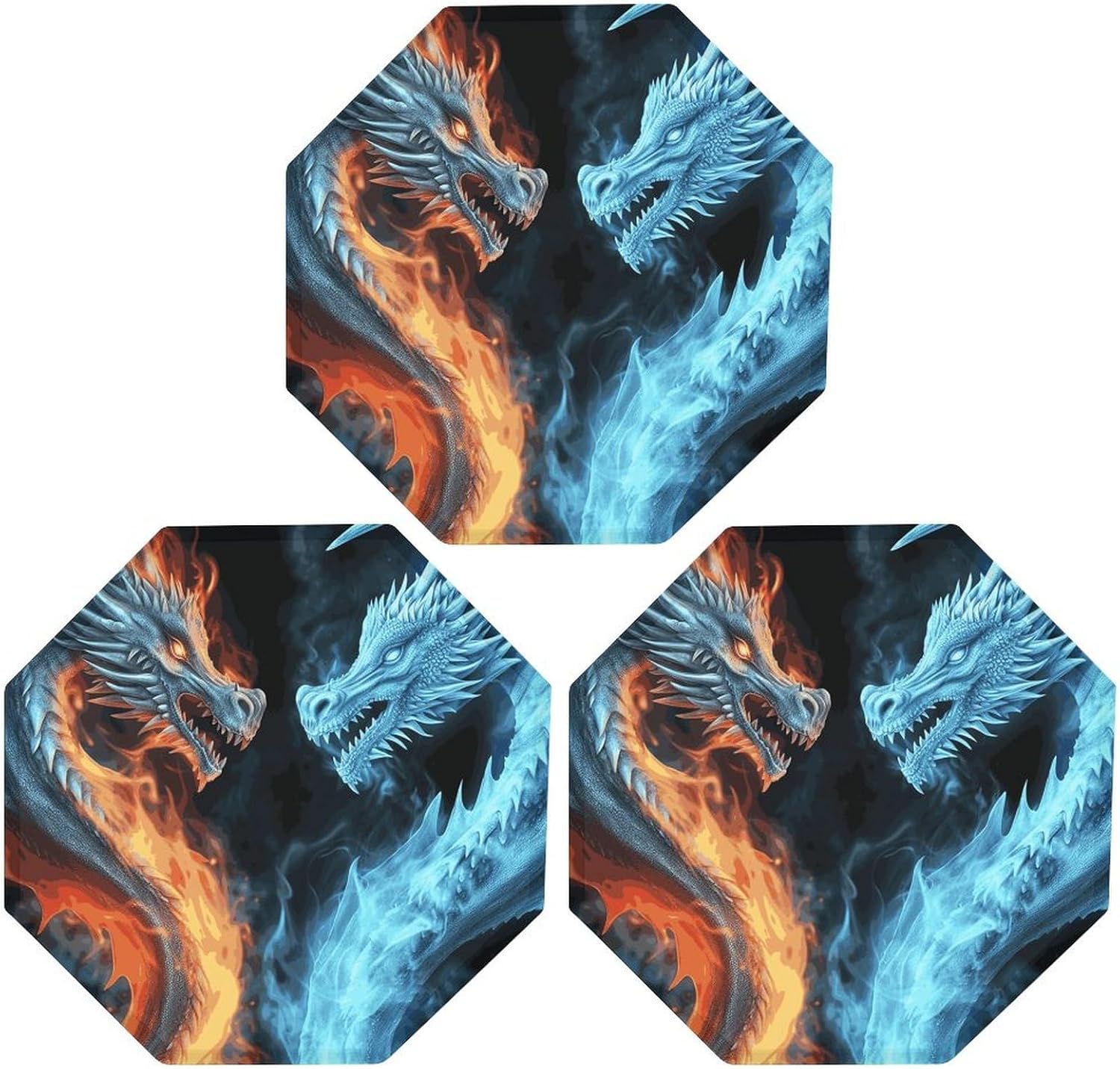 Ctagon Metal Sign for Home, Modern Display Plate for Kitchen, Ice And Fire Dragons Plates Accent Hanging Wall Decorations 3PCS for Living Room, Bedroom, Hallway, Hotel