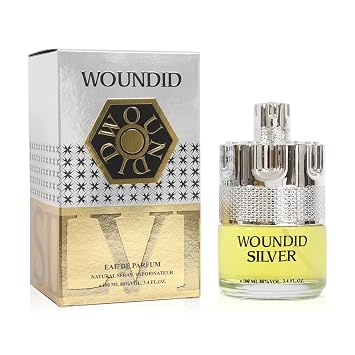 Woundid Silver Spray Cologne Eau De Parfum for Men Fresh Spicy Woody Amber Masculine Scent 100ml 3.4 fl oz