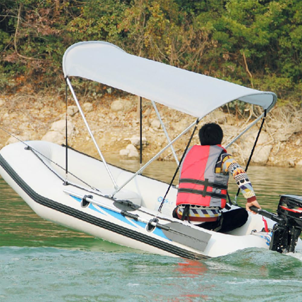 STAR MARINE 2 Bow Canoe & Kayak Bimini Top - Waterproof Sun Shade Canopy with Frame, 55" L x 39" W x 45" H for Fishing & Boating, Mounting Hardware