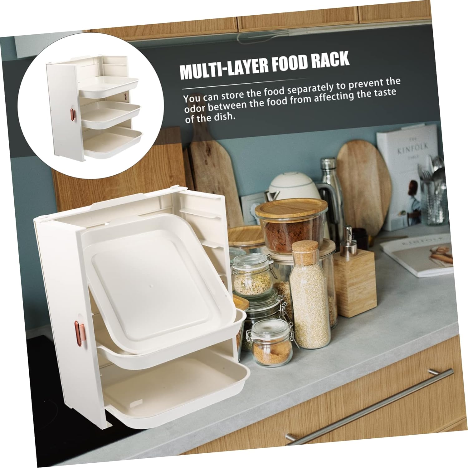 Multi Kitchen Food Storage Rack Punch Vegetable Tray for Hotpot Bbq Material with Sliding Access Space Saving Wall Mounted Design Food Tray Rack