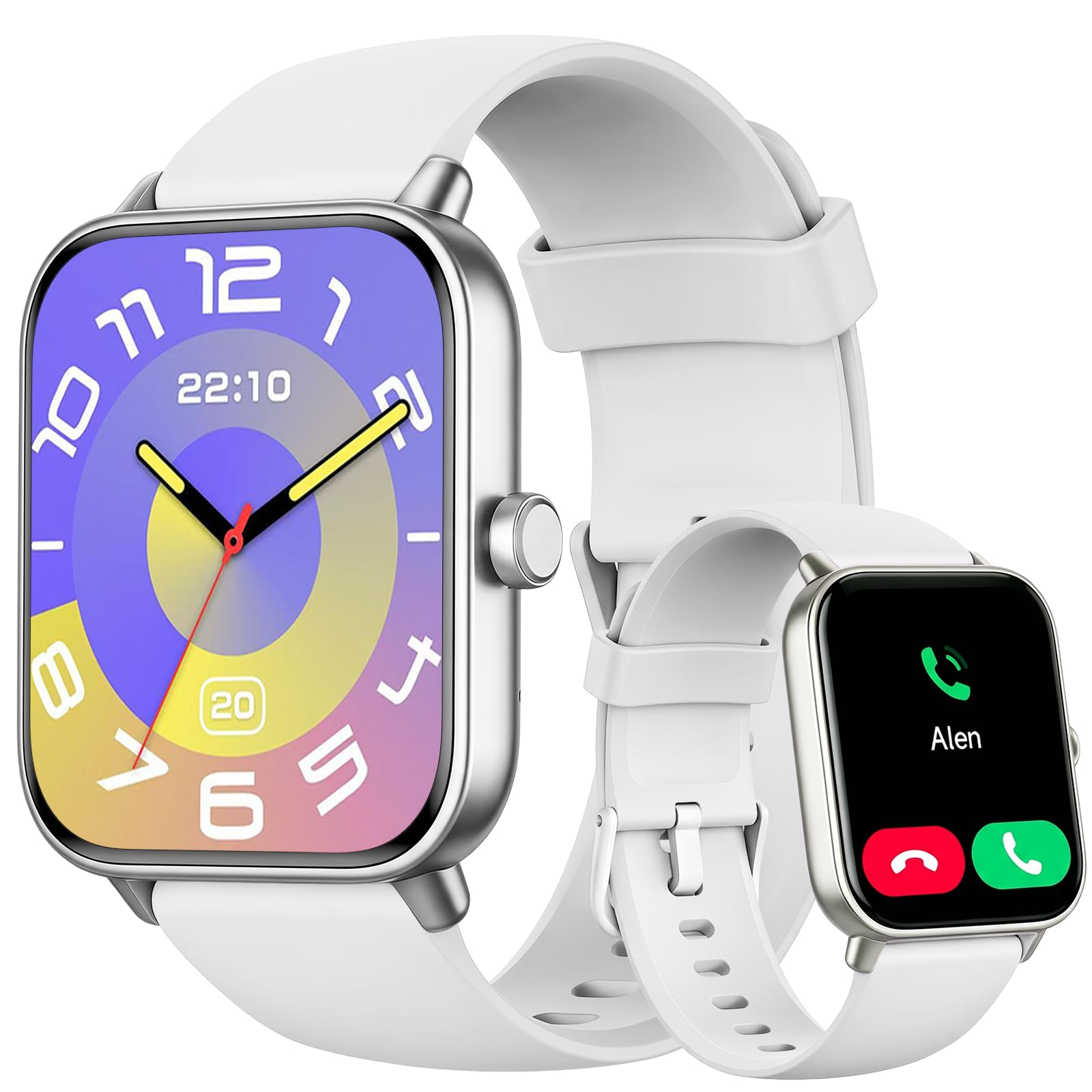 Reloj Inteligente Mujer Smartwatch 1.85" con Llamadas Bluetooth y Alexa, Monitor de Frecuencia Cardíaca/SPO₂/Estrés/Sueño, Podómetro, IP68 Impermeable, 100+ Modos Deportivos para Samsung Android iOS