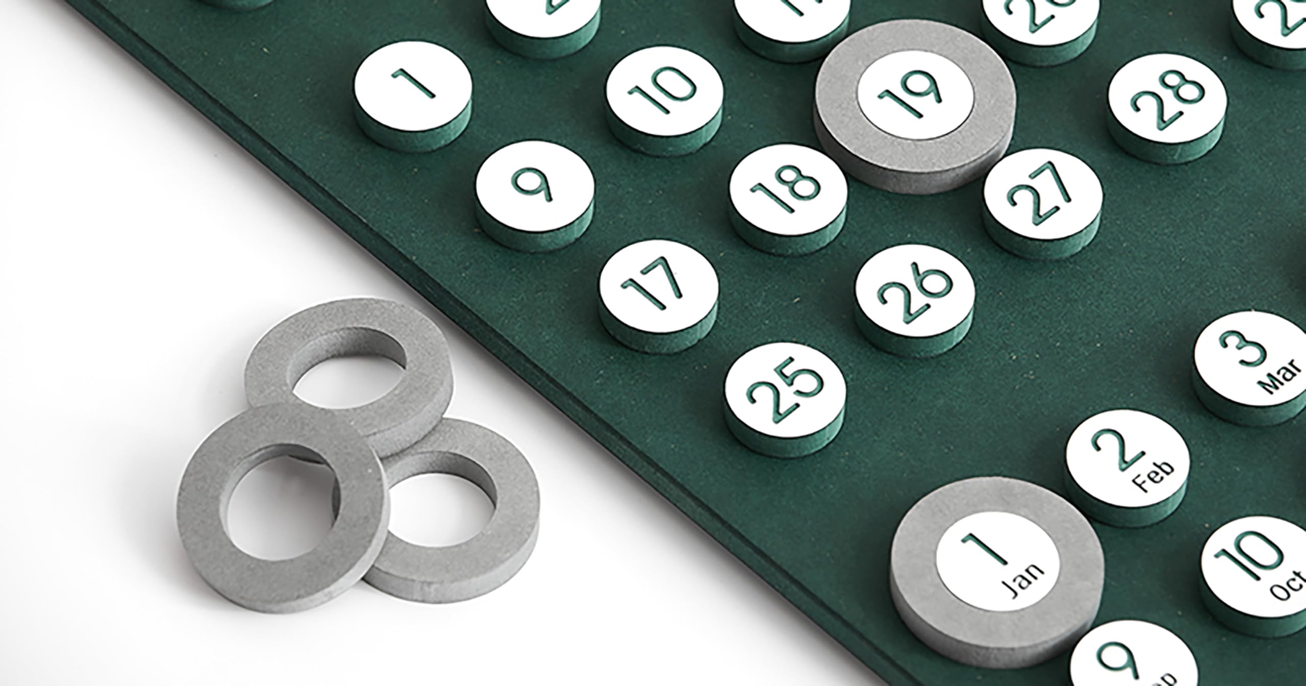 Amazon.co.jp: Modern Ring-A-Date Perpetual Wooden Wall Calendar