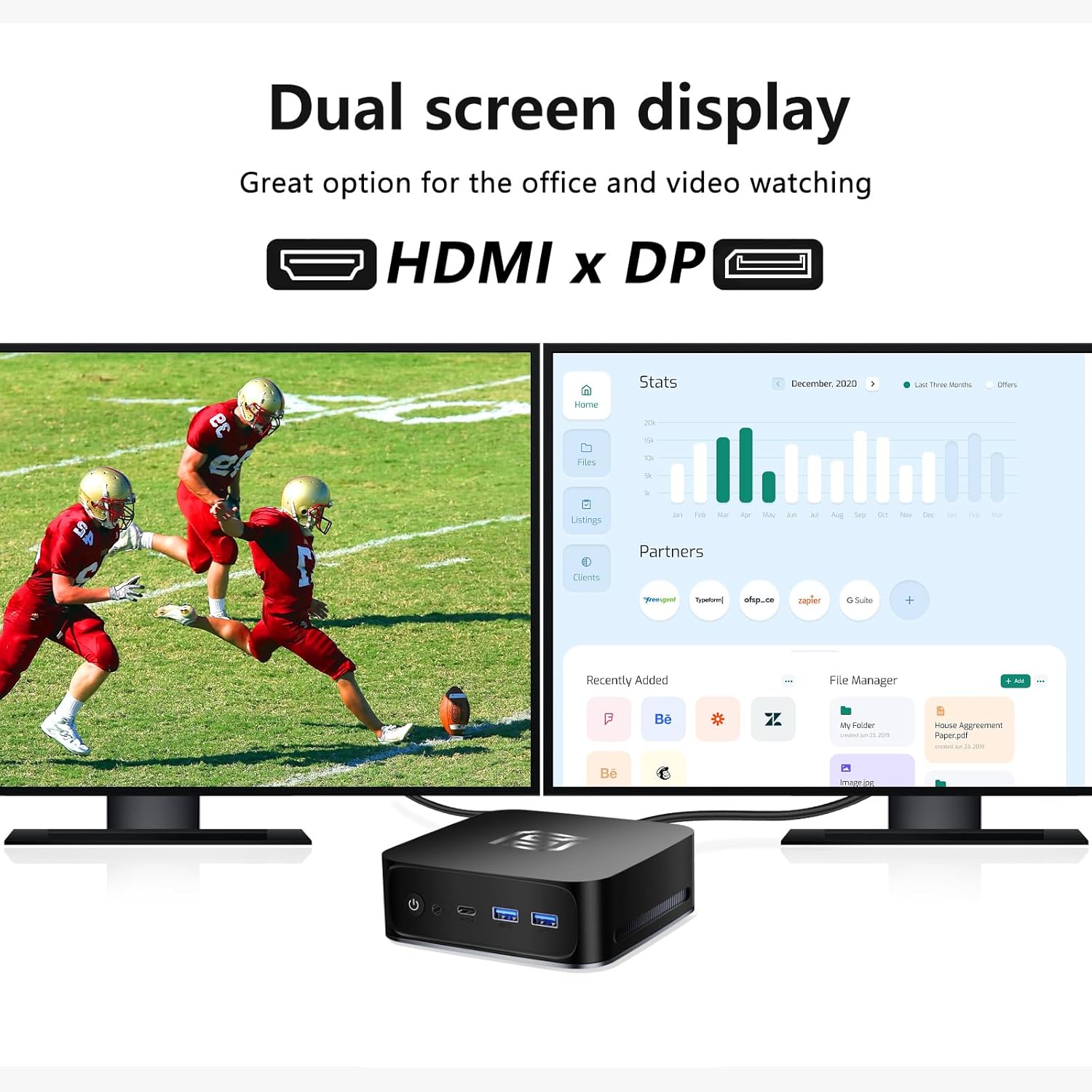 FUNYET FY3 Mini PC dual screen display setup